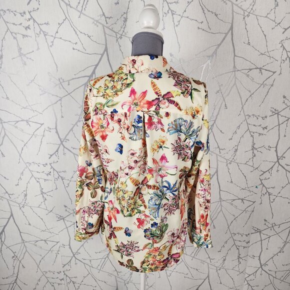 Barclay Colorful Floral Print Button Front Shirt - Picture 3 of 6